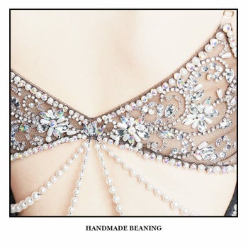 キャバドレス Angel R セクシー キャミソール バックビジュー パールチェーン メッシュ タイトミニドレス