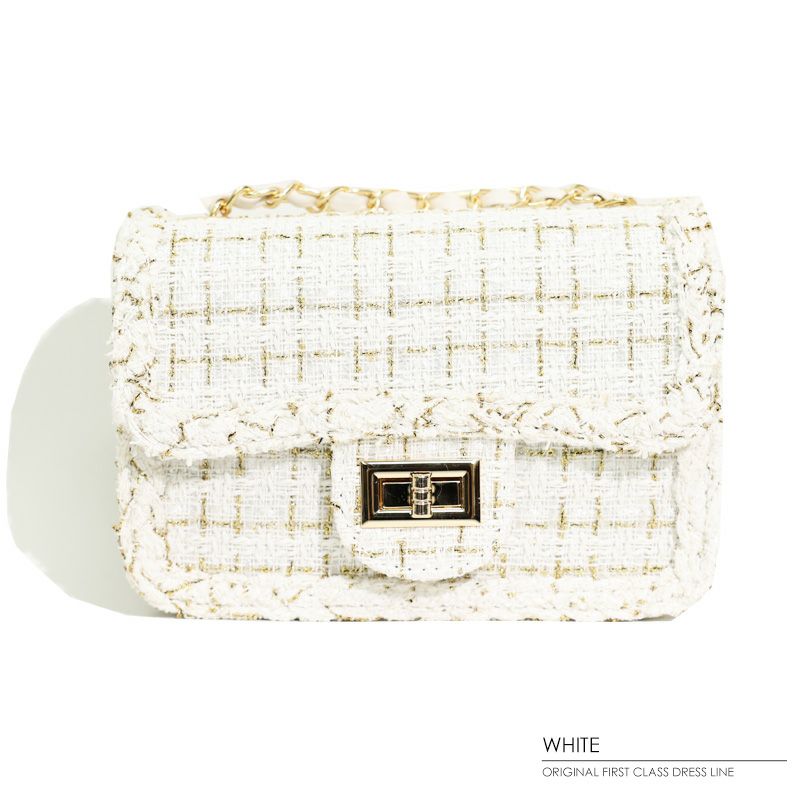 バッグ Angel R ツイード チェック チェーン ショルダーバッグ