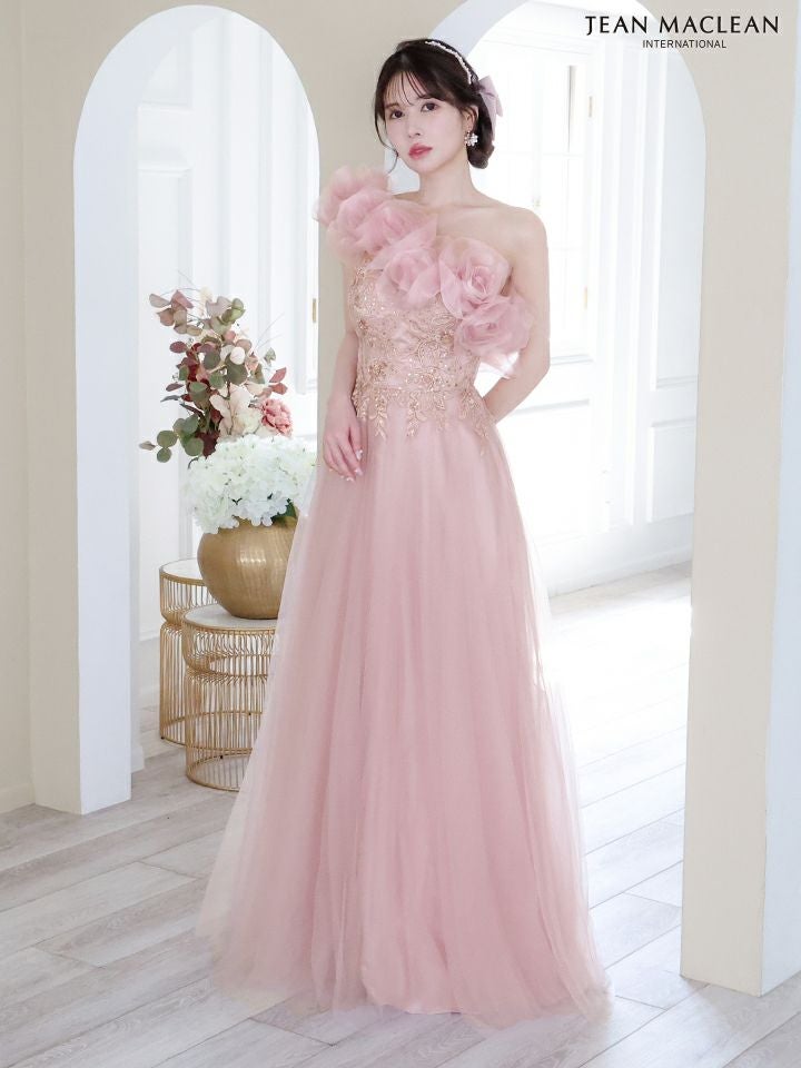 キャバドレス ブランド フラワー オフショルダー 2way Aラインロングドレス