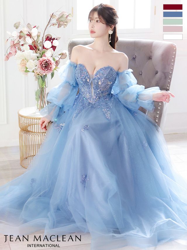 JEANMACLEAN/ジャンマクレーン】ベアトップ ビジュー シアー 長袖