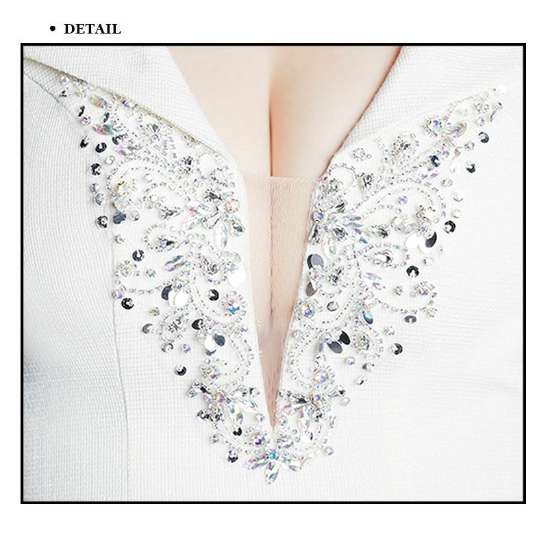 キャバドレス Angel R セクシー襟付き メッシュ ビジュー セットアップ ノースリーブ フレアミニドレス