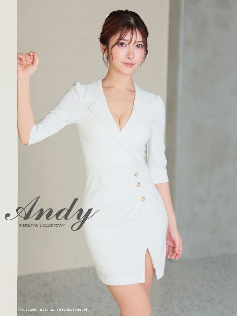 Andyドレス/M Andy/アンディ】ワンカラー セクシー バックリボン ジップデザイン