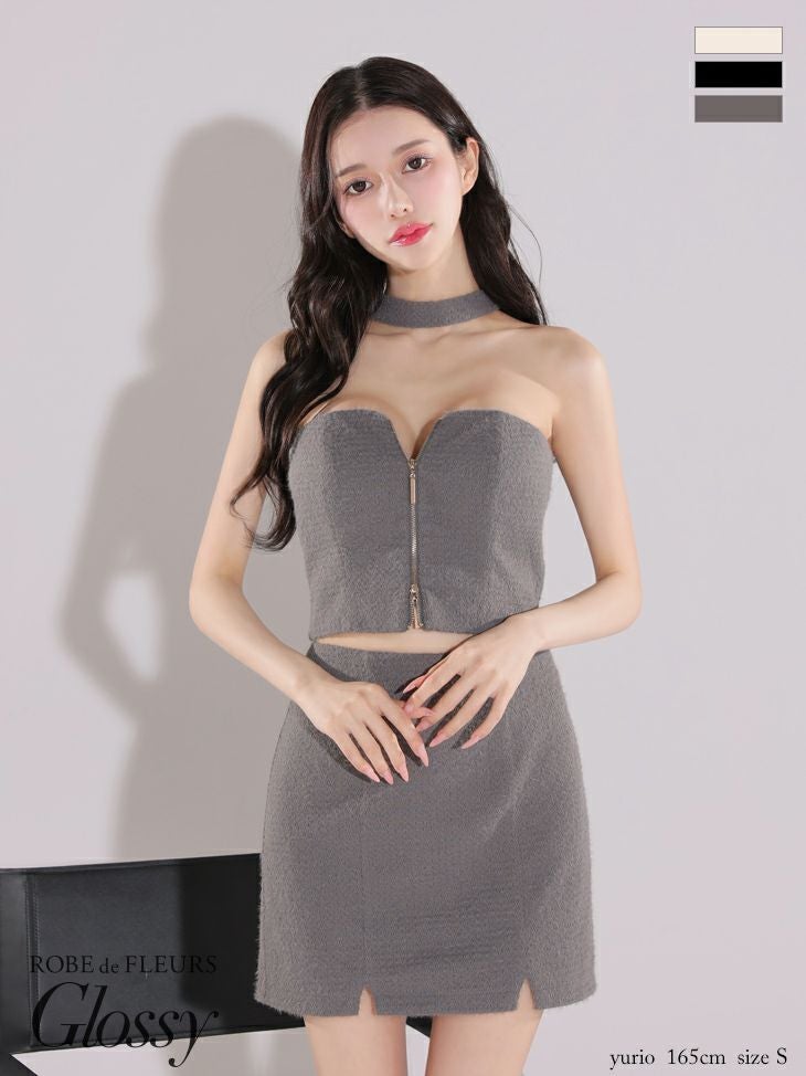 Glossy by ROBE de FLEURS/グロッシー】ジップデザイン セットアップ