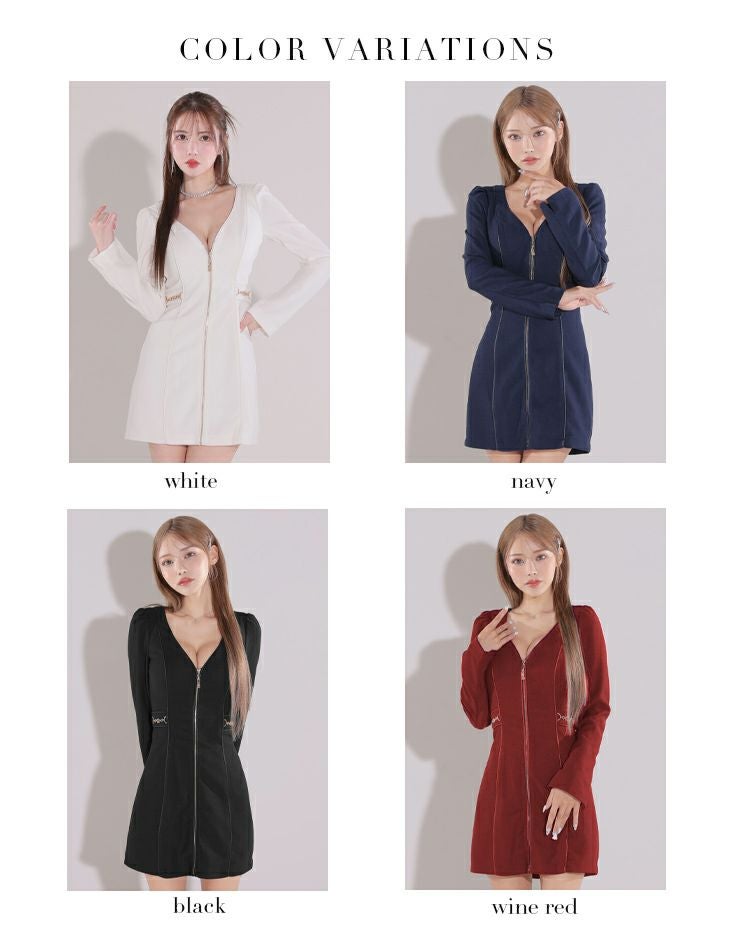 Glossy by ROBE de FLEURS/グロッシー】オープンバスト ジップデザイン