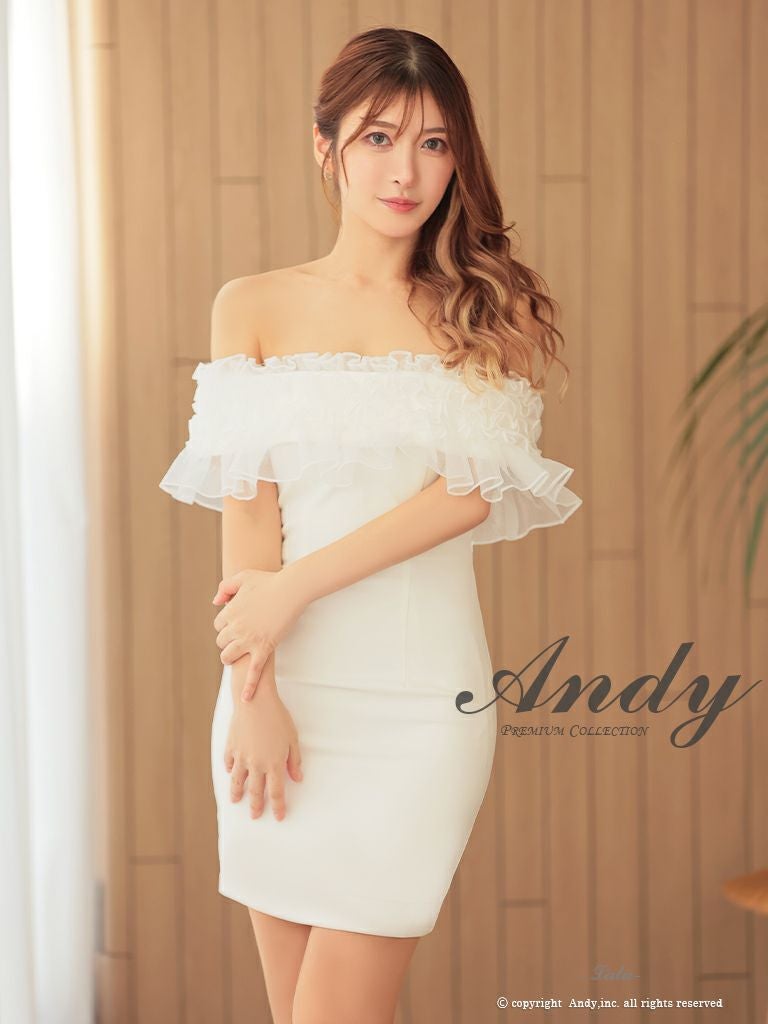 SALE【an/アン】オフショルダー ワンカラー フリル シンプル 半袖