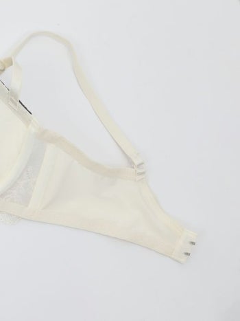 勝負下着 フラワー刺繍 モノトーン ブラジャー＆ショーツ 2点セット