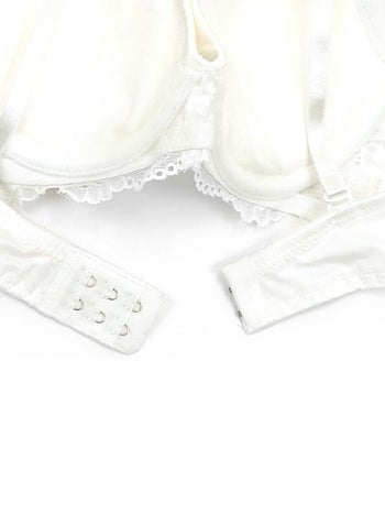 勝負下着 エレガント刺繍 レース ブラジャー＆ショーツ 2点セット