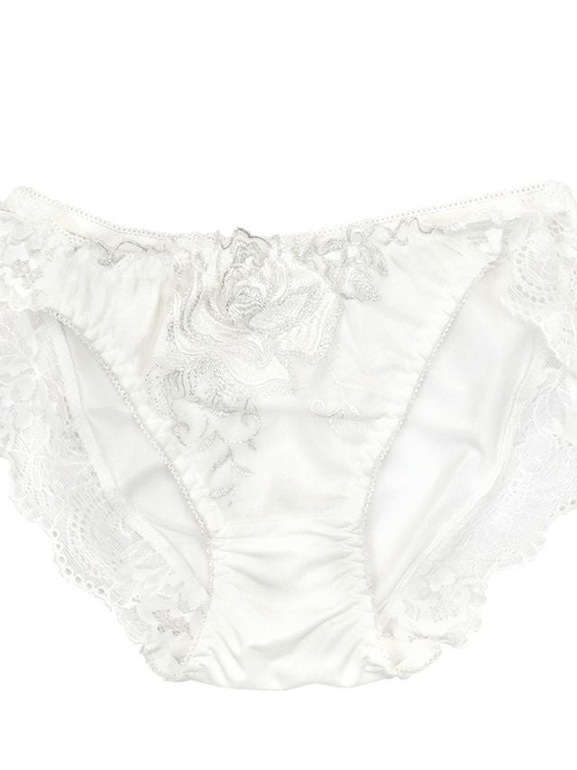 勝負下着 エレガント刺繍 レース ブラジャー＆ショーツ 2点セット