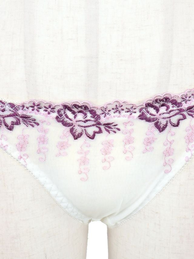 勝負下着 フラワー刺繍 シアーレース ブラジャー＆ショーツ 2点セット