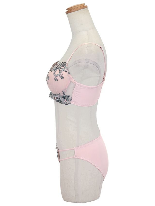 勝負下着 刺繍 コードデザイン ブラジャー＆ショーツ 2点セット