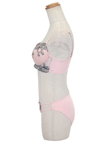 勝負下着 刺繍 コードデザイン ブラジャー＆ショーツ 2点セット