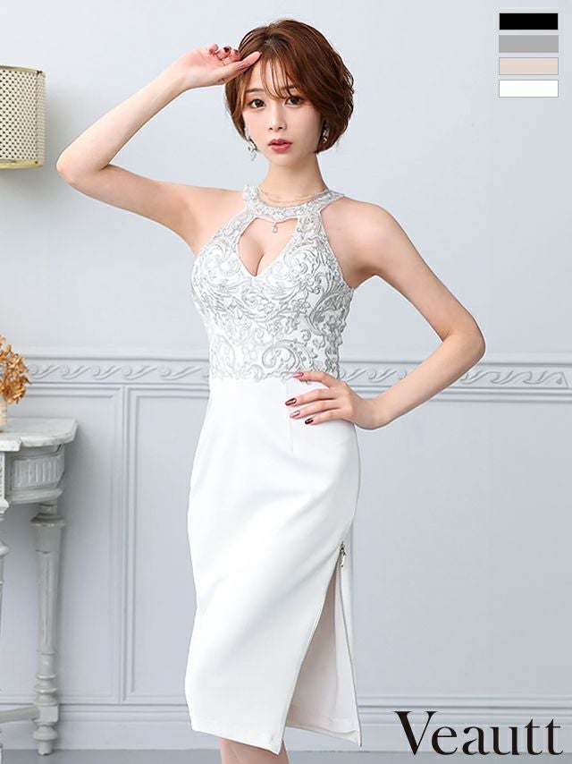 Veautt/ヴュート】セクシー オープンバスト ホルターネック ジップ