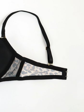 勝負下着 レオパード ジップ ブラジャー＆ショーツ 2点セット