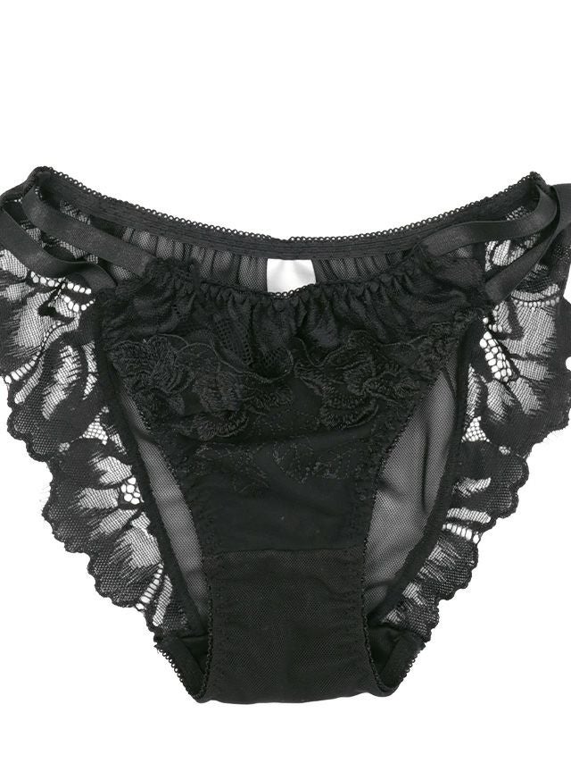 勝負下着 ローズ刺繍 ダブルコードブラジャー＆ショーツ 2点セット