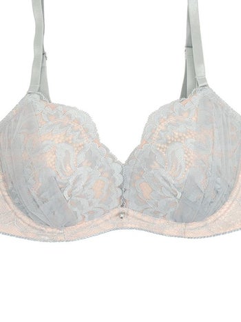 勝負下着 フラワーレース チュール ブラジャー＆ショーツ 2点セット