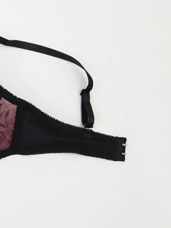 勝負下着 フラワー刺繍 紐パン ブラジャー＆ショーツ 2点セット