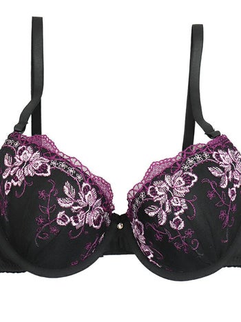 勝負下着 フラワーリーフ 刺繍 ブラジャー＆ショーツ 2点セット