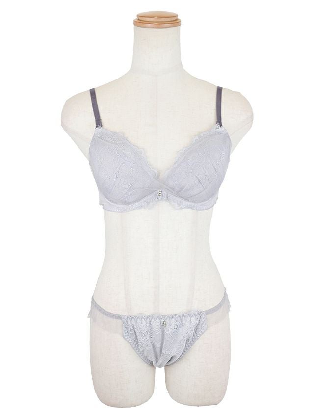 勝負下着 チュール フラワーレース ブラジャー＆ショーツ 2点セット