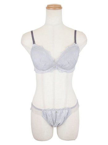 勝負下着 チュール フラワーレース ブラジャー＆ショーツ 2点セット