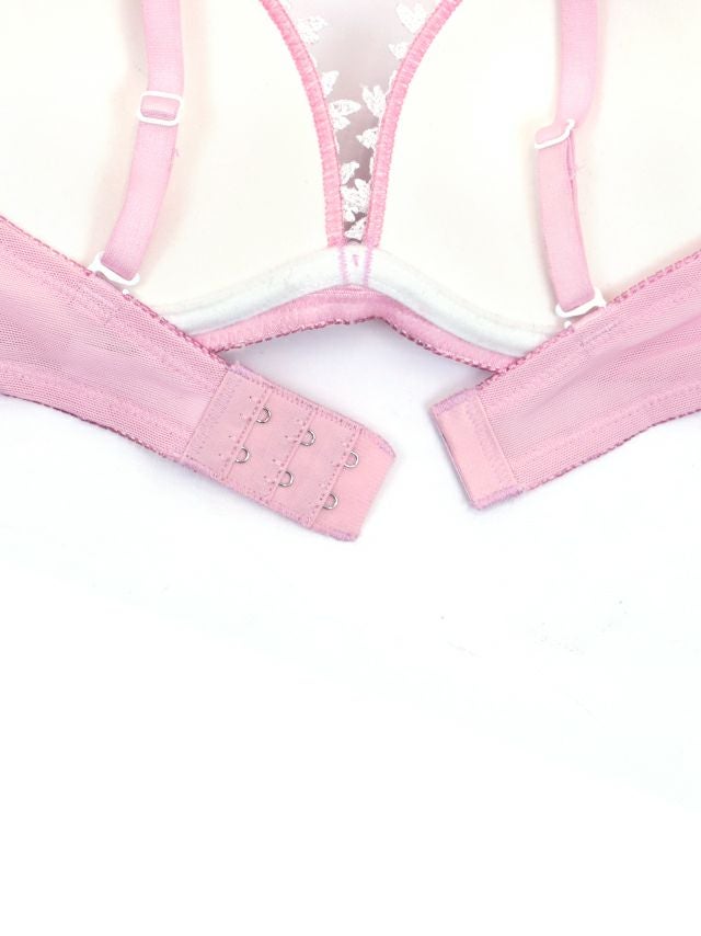 勝負下着 リーフ刺繍 チャーム ブラジャー＆ショーツ 2点セット