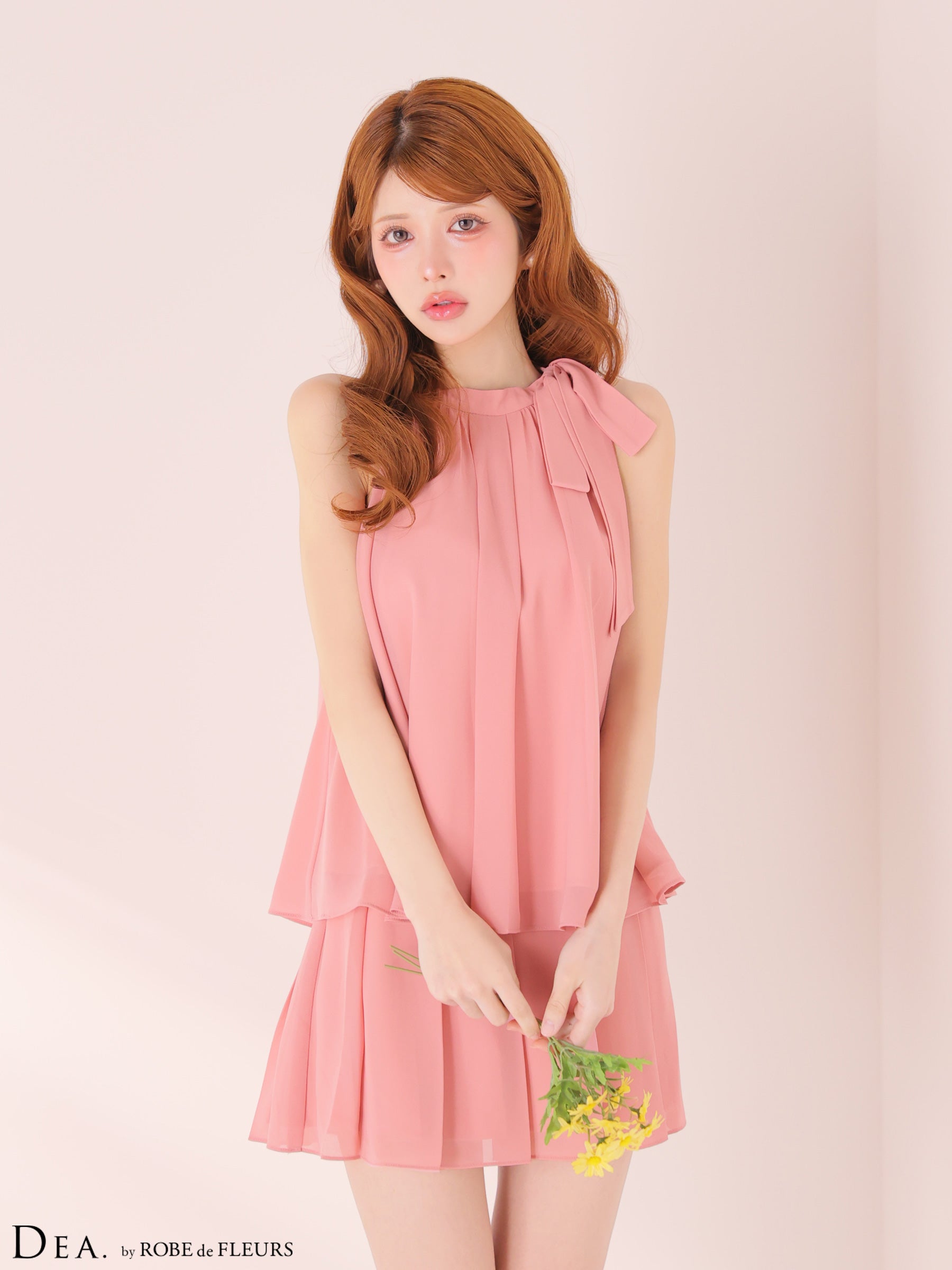 DEA.by ROBE de FLEURS/ディア】エレガント サテン シフォン サイド