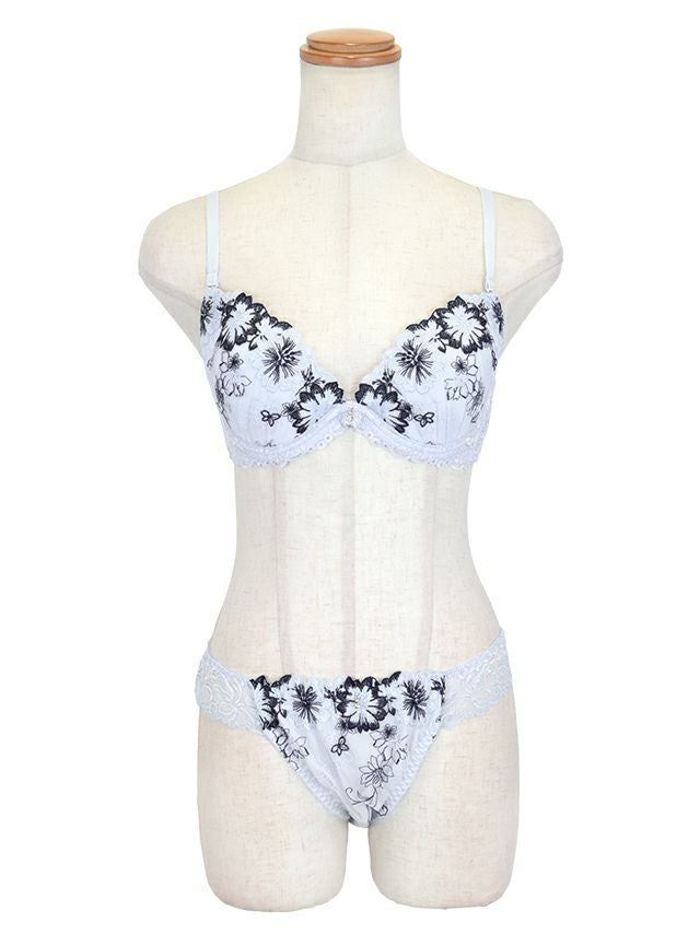 勝負下着フラワーレース フリル ブラジャー＆ショーツ 2点セット