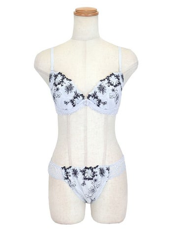 勝負下着フラワーレース フリル ブラジャー＆ショーツ 2点セット