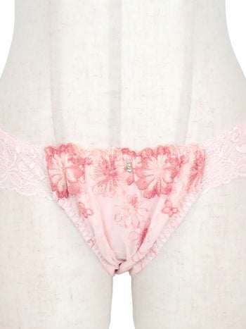 勝負下着 フラワー刺繍 フリル ブラジャー＆ショーツ 2点セット