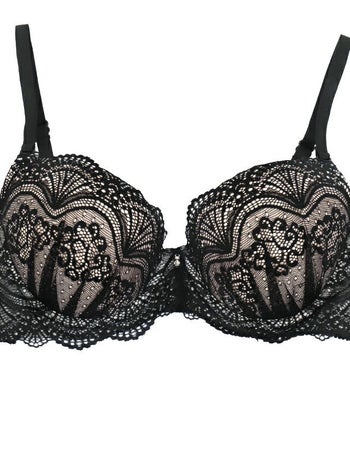 勝負下着 フラワーレース コードデザイン ブラジャー＆ショーツ 2点セット