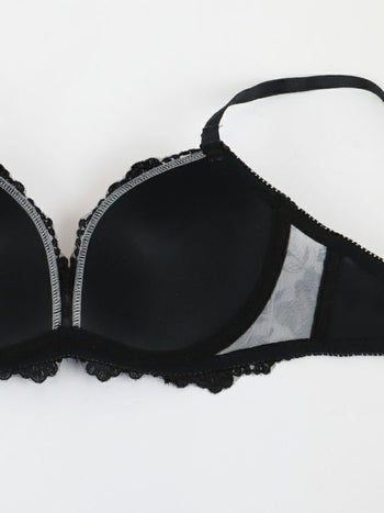 勝負下着 フラワー刺繍 シアーチュール ブラジャー＆ショーツ 2点セット