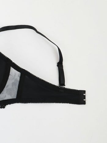 勝負下着 フラワー刺繍 シアーチュール ブラジャー＆ショーツ 2点セット