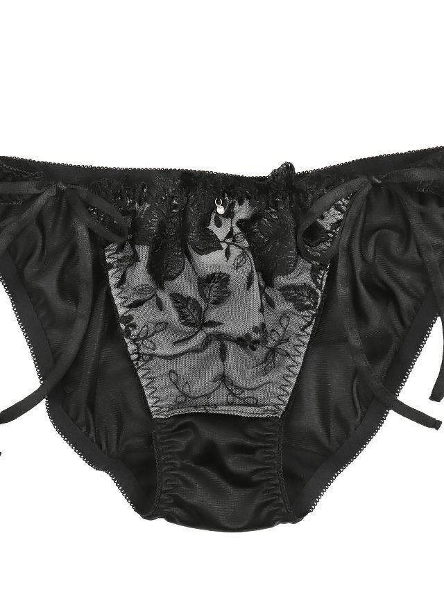 勝負下着 フラワー刺繍 シアーチュール ブラジャー＆ショーツ 2点セット