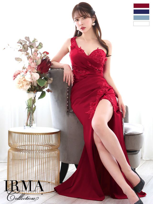 IRMA/イルマ】セクシー オープンバスト ワンショルダー フラワーレース