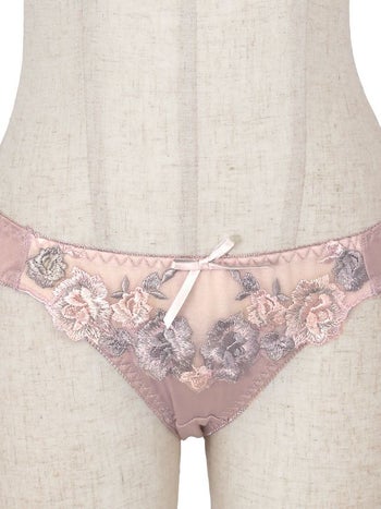 勝負下着 ローズ刺繍 リボン ブラジャー＆ショーツ 2点セット