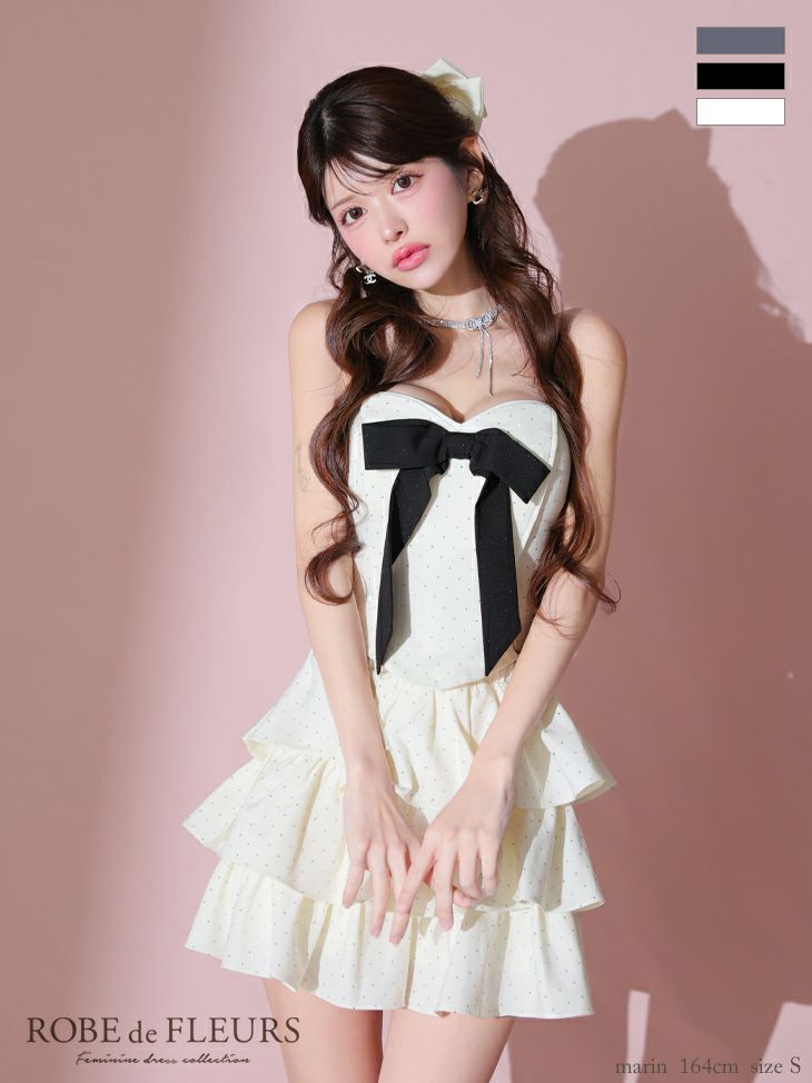 ROBEdeFLEURS/ローブドフルール】ガーリー ベアトップ ビッグリボン