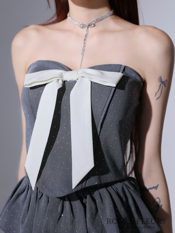 ROBEdeFLEURS/ローブドフルール】ガーリー ベアトップ ビッグリボン