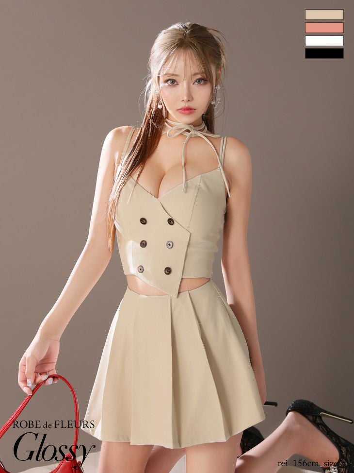 Glossy by ROBE de FLEURS/グロッシー】セットアップ プリーツ