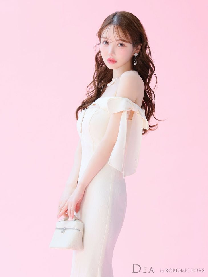 DEA.by ROBE de FLEURS/ディア】リボン オフショルダー ジップデザイン