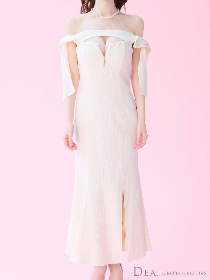 DEA.by ROBE de FLEURS/ディア】リボン オフショルダー ジップデザイン