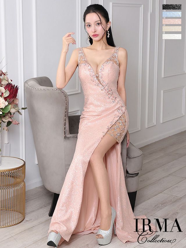 IRMA/イルマ】ビジュー スリット キャミソール シースルー セクシー