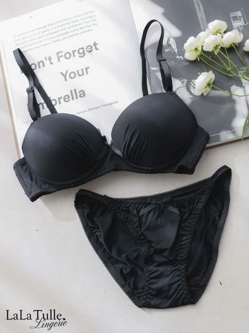 勝負下着 シンプル シームレス ワンカラー ブラジャー＆ショーツ 2点セット