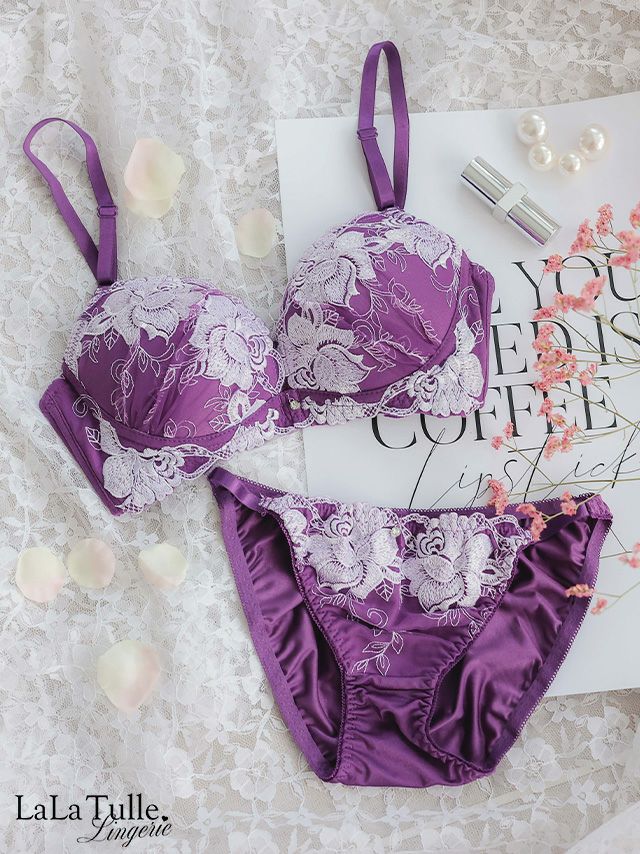 勝負下着 花柄 レース エレガント ブラジャー＆ショーツ 2点セット