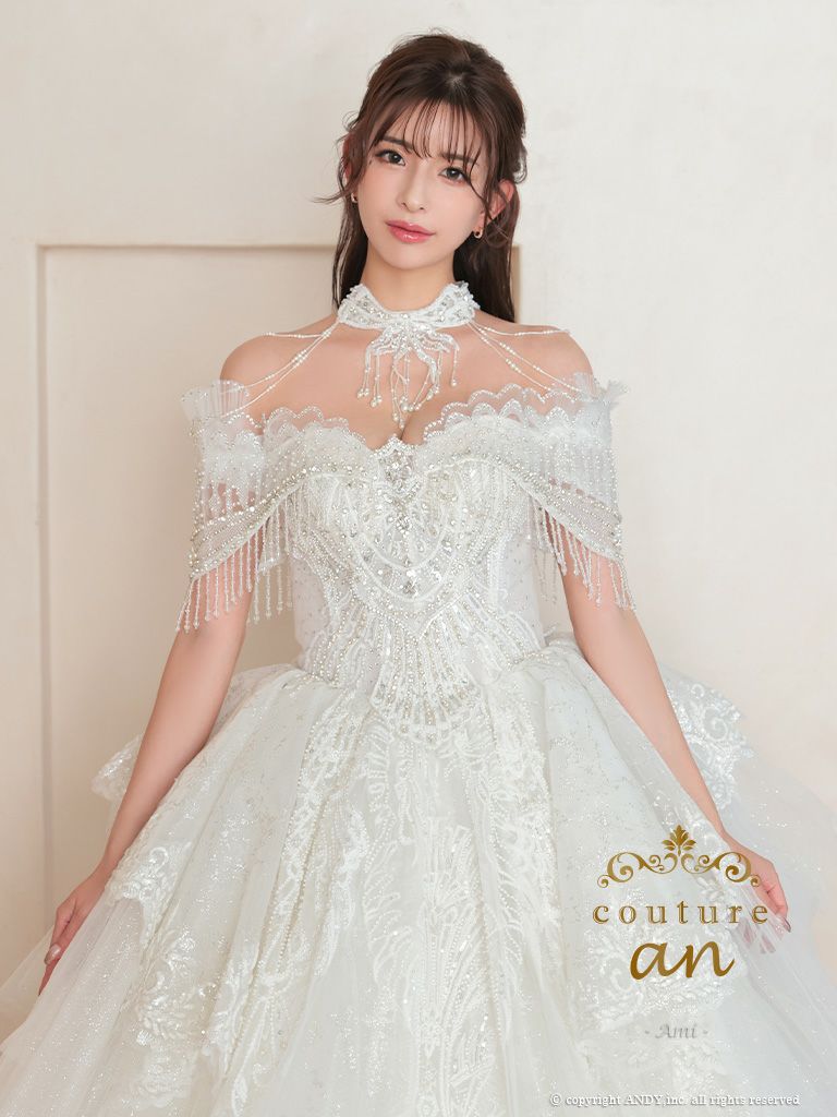 couture an/クチュール アン】オフショルダー 半袖 チョーカー パール 