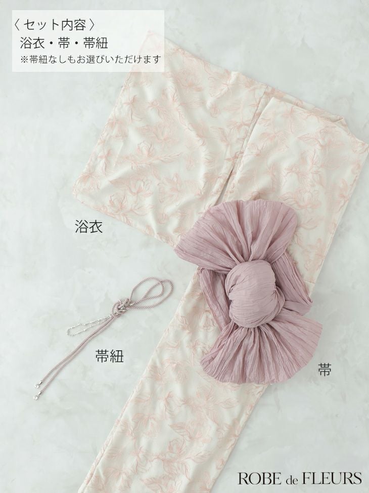 浴衣】【ROBEdeFLEURS/ローブドフルール】フラワー刺繍 ビジュー
