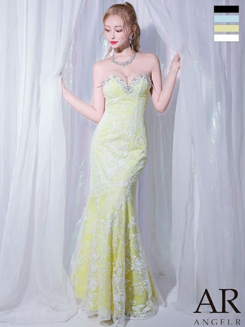 キャバドレス Angel R エンジェルアール セクシー 2way ベアトップ キャミソール オープンバスト パール マーメイドロングドレス