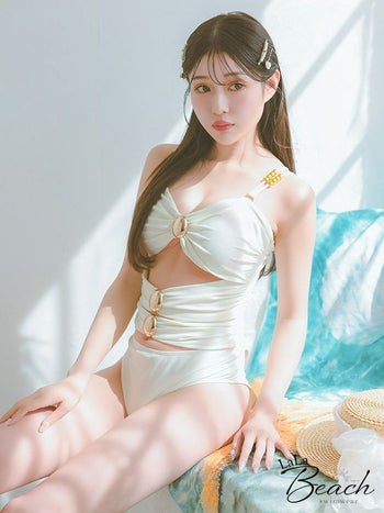 水着 モノキニ バンドゥ ギャル ゴールド金具 カットアウト セクシー ビキニ