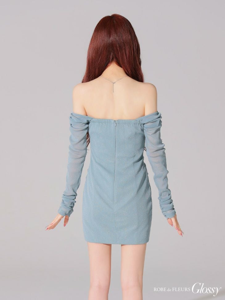 Glossy by ROBE de FLEURS/グロッシー】オフショルダー ジップデザイン