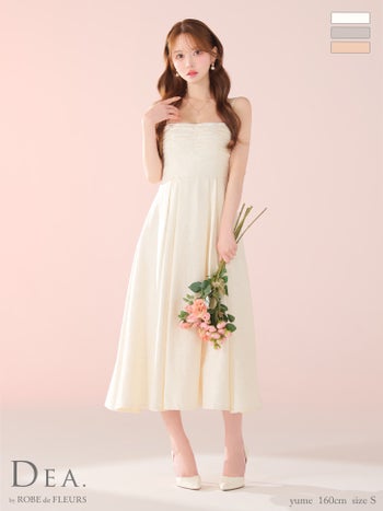 キャバドレス DEA. ROBE de FLEURS ディア ローブドフルール キャミソール ストーンジャガード ギャザー シンプル Aラインロングドレス 