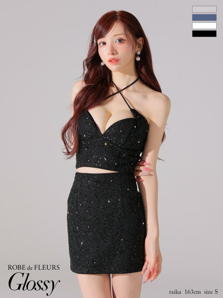 Glossy by ROBE de FLEURS/グロッシー】セットアップ ラメツイル
