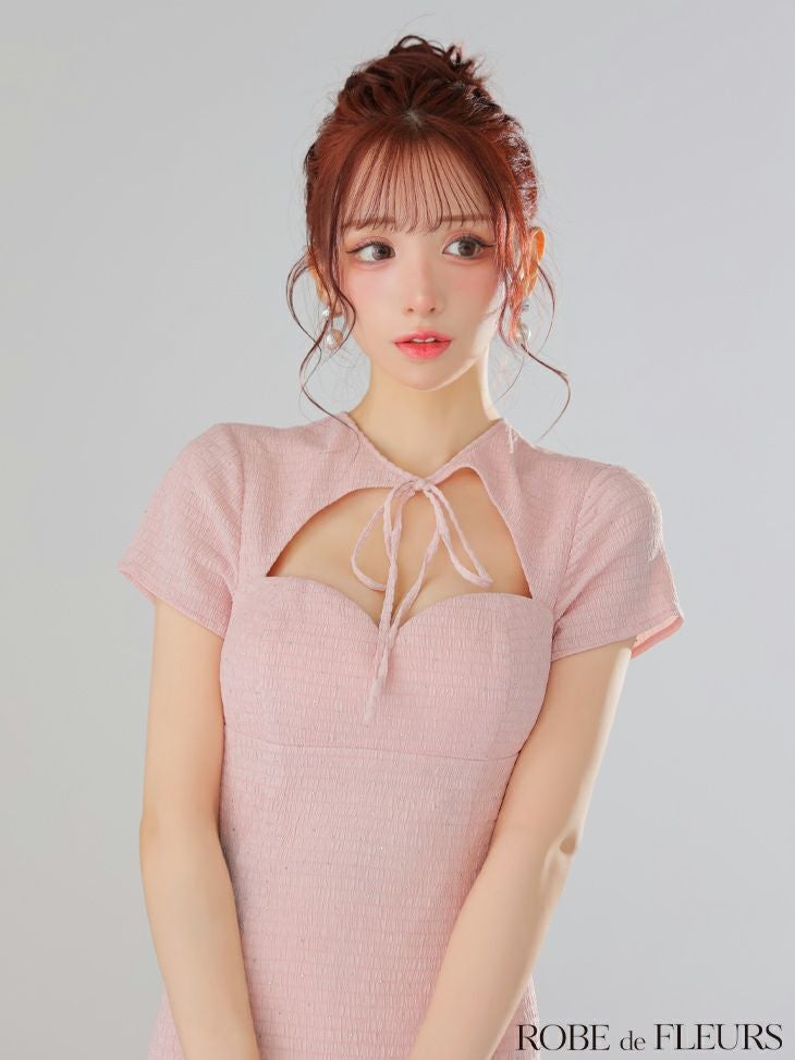 ROBEdeFLEURS/ローブドフルール】カットデザイン ビジュー ワッフル